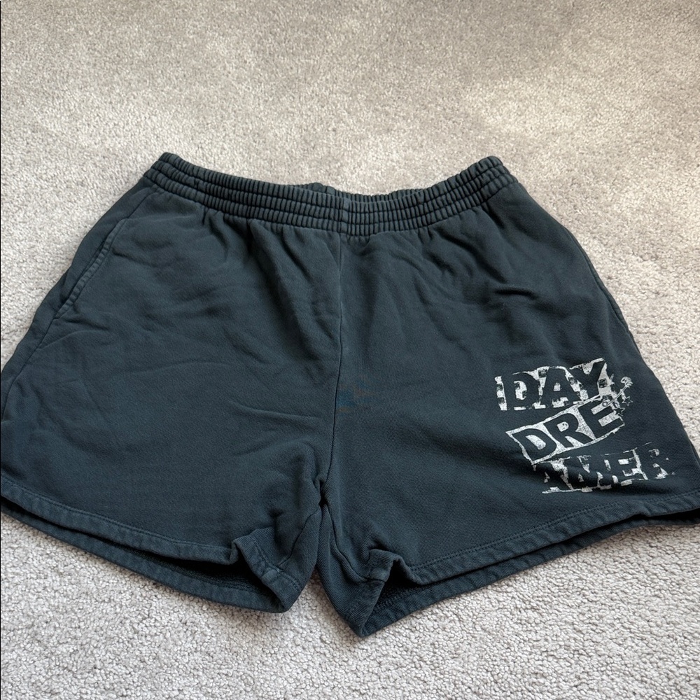 Daydreamer Black Graphic Athletic Shorts